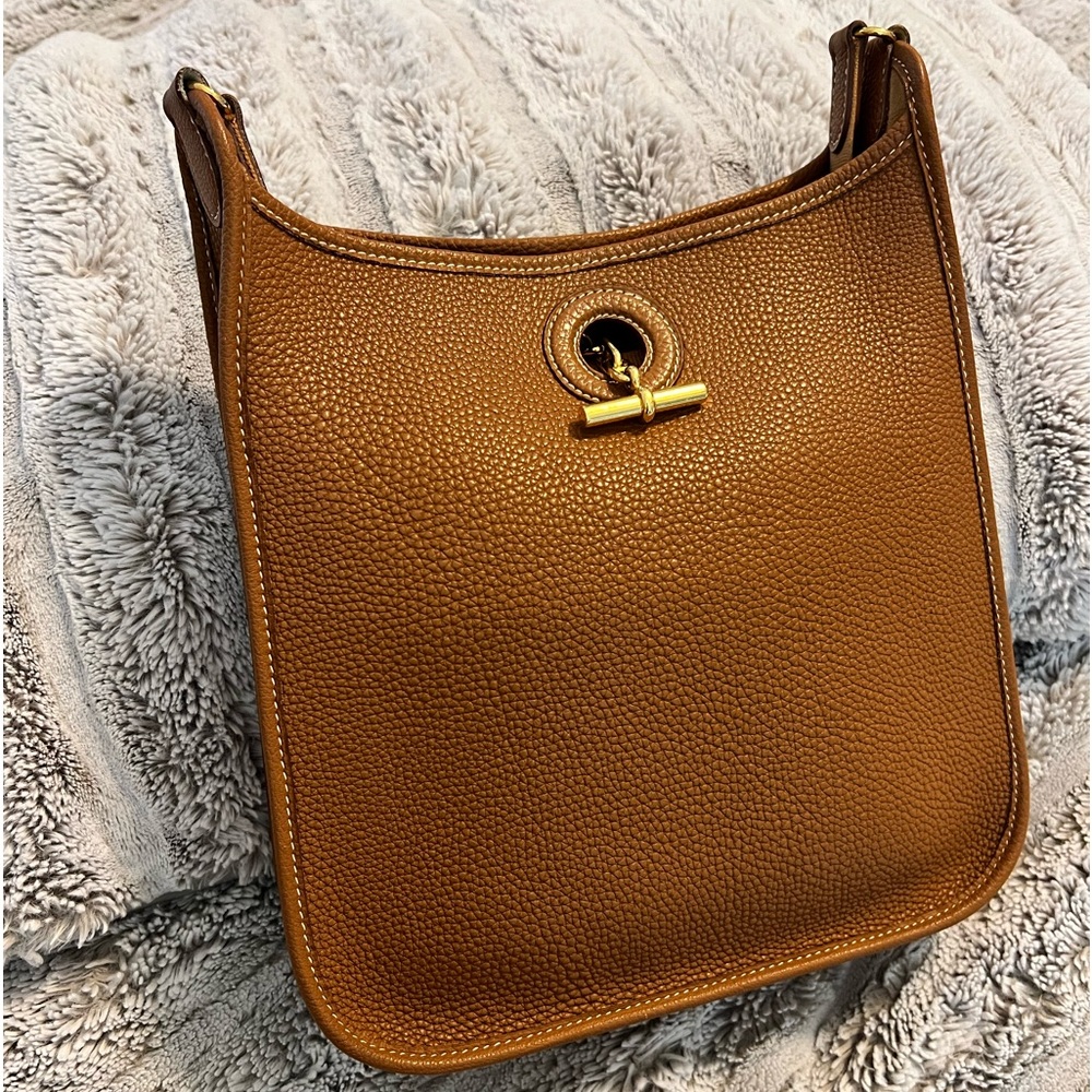 HERMES Vintage Vespa (original Evelyne) PM Gold Clemence Leather GHW